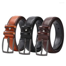 Belts Selling Men Leather Belt Quality Alloy Pin Buckle Imitation Solid Color Business Affairs Casual 11