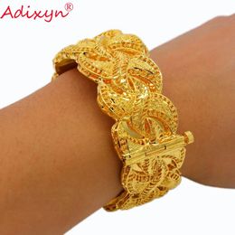 Adixyn Ethiopian Gold Bangle for Women Wedding Bride Bracelets Color Jewelry Middle East African Gifts N10275 240115