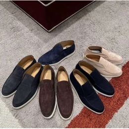 LP Loafers Designer loro piano Shoes loro shoes Open Walk Suede Shoes man Women Leather Shoes Men's High Top Slip on Casual Walking Flats Classic Ankle Boot shoe