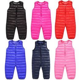 Boys Down Overalls Children Clothing Baby Outside Jumpsuit Winter Girls Romper Overalls Kids Thick Warm Windproof Clothes 240115