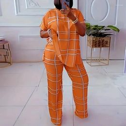 Ethnic Clothing 2 Piece Women Sets 2024 Arrival Dashiki African Matching Stripe Print Two Pieces Top Pants Suits Outfits