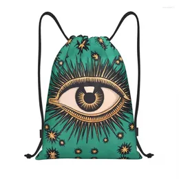 Shopping Bags Custom All Seeing Eye Art Drawstring Women Men Lightweight Evil Mystic Eyes Sports Gym Storage Backpack