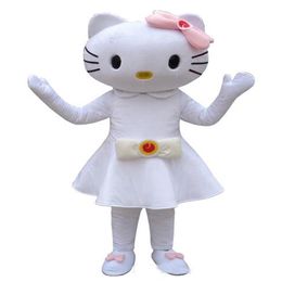 2018 High quality Mascot Costume Cute kitty Halloween Christmas Birthday Character Costume Dress Animal White cat Mascot Ship307C