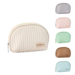 Cosmetic Bags Small Makeup Bag For Women PU Waterproof Travel Portable Shell Shape Storage Organiser Cute Pouch