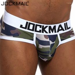 Underpants JOCKMAIL Classic Camouflage Sexy Men Underwear Printed Ice Silk Briefs Panties Calzoncillos Hombre Slip Gay Penis