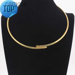 Designer Necklace Pendant Titanium Jewelry Wholesale Ladies Smooth Hard Ring Necklace Classic Nail Drill Collar SEA8