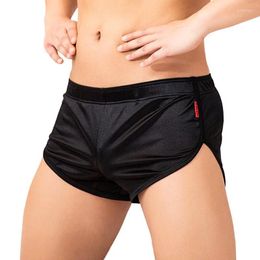 Underpants Mens Underwear Boxers Smooth Silk Sexy Pajamas Shorts Men Boxer Briefs Homewear Boxershorts Male Bottoms Panties