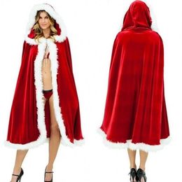Womens Kids Cape Halloween Costumes Christmas Clothes Red Sexy Cloak Hooded Cape Costume Accessories Cosplay294w
