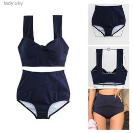 Swim Wear Tight Fashion Separated High Waist Bikinis Set Two Piece Women Swimwear Soft-touching for SummerL240115