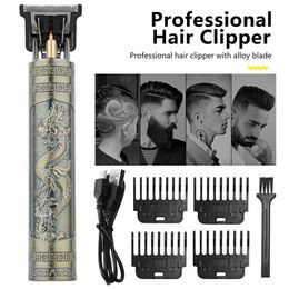 Electric Shaver Vintage T9 Electric Hair Clipper Professional Hair Cutting Machine Men's Shaver Trimmer for men Beard Haircut Machine USB Dragon