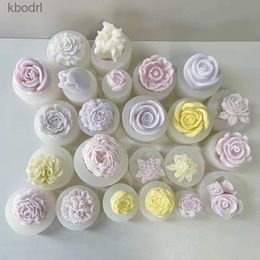 Craft Tools Flower Aromatherapy Candle Silicone Mould DIY Petal Expanding Stone Handmade Soap Gypsum Dropping Mould Candle Making YQ240115