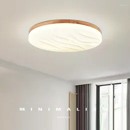 Ceiling Lights Japanese Style Circular Corridor Light Bedroom Beside Lamp Children's Room Decor Nordic Log Ultra-thin Balcony Lighting