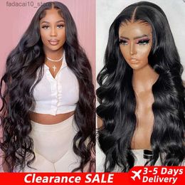 Synthetic Wigs 13X6 HD Transparent Lace Front Human Hair For Women Brazilian hair Body Wave 13x4 Frontal Pre Plucked Q240116