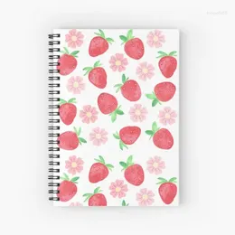 Pink Strawberry Spiral Journal Notebook For Women Men Memo Notepad Writing Boys Grils Study Notes Work