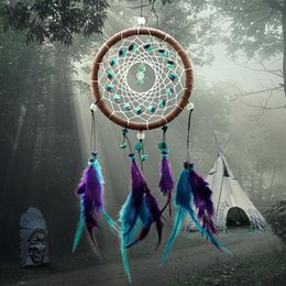 Whole- Antique Imitation Enchanted Forest Dreamcatcher Gift Handmade Dream Catcher Net With Feathers Wall Hanging Decoration O2914