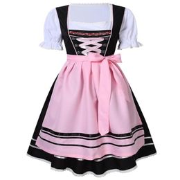 Costume Accessories Ladies Oktoberfest Dirndl Taverniere Festival Carnival Deguisement Short 3PC Waitress Beer Maid Girl Fancy Dre339O