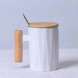 Mugs Creativity Coffee Travel Mug Wooden Handle Simple Espresso Cup Teaware Cafes Personalized Gifts Coffe Ceramic With Lid