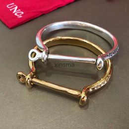 Chain Best Selling European and American Original Fashion Electroplating 925 Silver 14 K Gold Lock Design Bracelet Jewellery Gift YQ240115