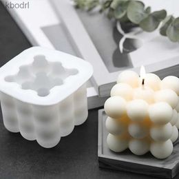 Craft Tools 3D Cube Silicone Candle Mould DIY Crystal Epoxy Mould Small Round Ball Soap Moulds Candle Making Tool Handcraft Decor Supplies YQ240115