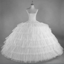 High Quality White 6 Hoops Petticoats for Wedding Dress Plus Size Fluffy Quinceanera Gowns Supplies Underskirt Crinoline Pettycoat Hoop Skirt Bridal Accessories