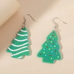 Dangle Earrings Christmas Tree Drop For Women Girls Female Fashion Acrylic Jewellery Festival Party Gifts