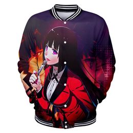 Japan Anime Kakegurui 3D Print Baseball Jacket Men Bomber Jacket Women Jabami Yumeko College Baseball Uniform Cosplay Costume274R