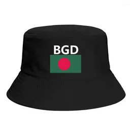 Berets Bangladesh Flag Bucket Hats Print Cool Fans Sun Shade Simple Classic Outdoor Summer Fisherman Caps Fishing Cap