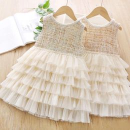 Girl Dresses 2024 Baby Spring Autumn Fashion Bow Cake Princess Dress Kids Birthday Party Elegant TUTU Clothes Vestido