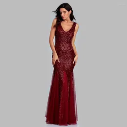 Casual Dresses Women's Elegant Sequin Evening Female Gown Glitter Gala Plus Size Fit For Dance Birthday Party Luxury