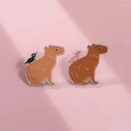 Brooches Custom Capybara Enamel Pins Taxis Of The Bird Animal Lapel Badges Bag Funny Jewellery Gifts For Friends Wholesale