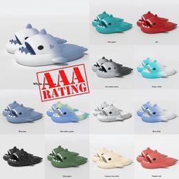 new foam runners designer shark slippers sliders men women kids slides pink blue grey pillow slides sandals soft thick cushion slipper cloud slide indoor shoes