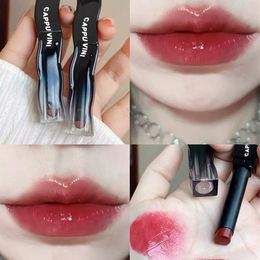 Lip Glaze High Color Value Solid Red Makeup Moisturizing Small Black Tube Set Gloss Lipstick 240113