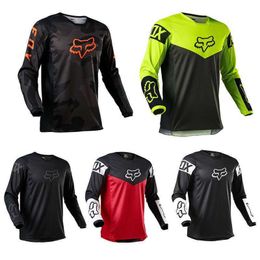 2023 Mens T-shirts Fox Speed Drop Long Sleeve Off Road Motorcycle Racing Suit Mountain Bicycle Cycling Top Breathable and Quick Drying