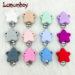 10/30/50pc Love Mama Star Silicone Teeth Clip DIY Baby Fake Chain Pacifier Holder born Pacifier Nursing Teething Toy 240115