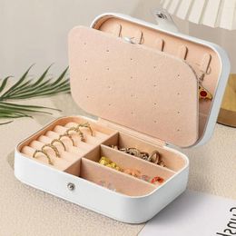 Jewellery Pouches Faux Leather Box Elegant With Artificial Pearl Decor For Women Bridal Shower Gift Travel Bride