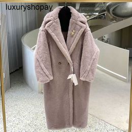 Designer Maxmaras Teddy Bear Coat Womens Cashmere Coats Wool Winter 18 Full Color Star Same Style Light Luxury Particle Camel Velvet Maillard Coa