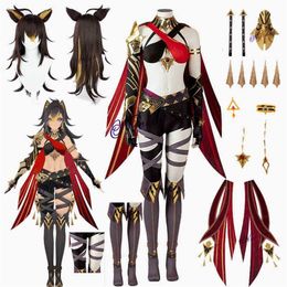 Anime Costumes Game Genshin Impact Dehya Cosplay Koum Sumeru Genshin Impact Cosplay Dehya Wig Anime Sexy Party Halloween Koum Woma286L