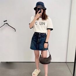 Women's T-shirt designer top summer European and American fashion label letter print simple and retro temperament