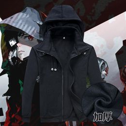 Tokyo Ghoul Cosplay Ken Kaneki Costume Unisex Green Black Hoodie Coat Jacket Thick Warm Cardigan Hooded Sweatshirt 1 Transactions274Q