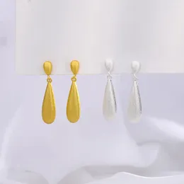 Dangle Earrings Trendy Silver Gold Colour Drop Matte Geometric Droplet Smooth For Women Girl Gift Fashion Jewellery Dropship Wholesale