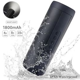 Speakers T2 Portable Bluetooth Speaker Outdoor Waterproof LED Woofer Wireless Column Speaker Supports TF Card FM Radio Auxiliary Input