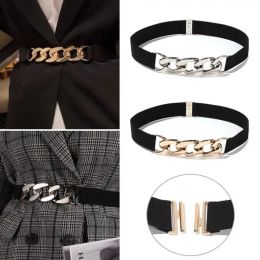 Fashion Belt For Women Elastic Belt Punk Waist Belt Metal Chain Decorative Waist Stretch Strap Dress Waistband Dropshipping