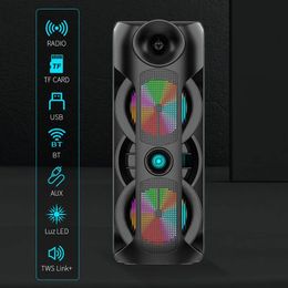 Speakers 80W Outdoor Dual 8inch Speaker Square Dance Bluetooth Speaker Portable Wireless Card Subwoofer K Song Large Soundbox 3D Stereo