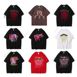 Men t Shirt Pink Young Thug Sp5der 555555 Mans Women Quality Foaming Printing Web Pattern Tshirt Fashion Top Tees Suclothes Wholesale7EM27EM2 7EM2