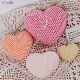 Craft Tools 3D Grid Heart Silicone Candle Moulds for DIY Valentine's Day Decor Scented Candle Moulds Plaster Soap Chocolate Cake Baking Mould YQ240115