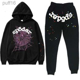 Mens Tracksuits Black Tracksuit Sp5der Hoody Hoodie Men Women Spider Sweatpants Web Printing Pants and Hooded Streetwear Young Thug Pullover Sets LL7U F9VG CB90