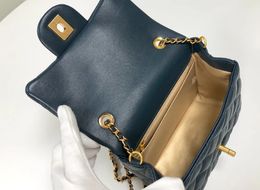 Waist Square Stripe Handbag Sheepskin Classic Gold Ball Chain Shoulder Bag Wallet