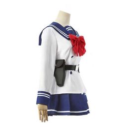 Anime High-Rise Invasion Yuri Honjo Cosplay Costume Skirt Set Tenkuu Shinpan Long Wig JK Sailor Suit Halloween School Uniform Y091284K