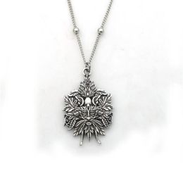 Pendant Necklaces Fashion Vintage Wiccan Green Man Necklace Witch Women's Jewelry251d