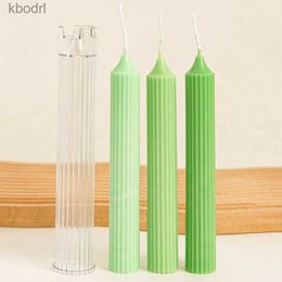 Craft Tools Gear Peaked Cylindrical Rod Candle Mould Diy Pinstripe Cylindrical Candle Making Supplies Acrylic Pc Plastic Mould Kit Home Decor YQ240115